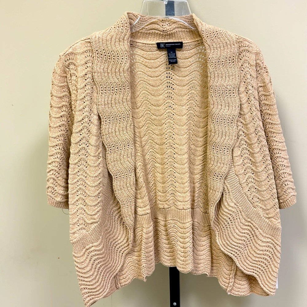Plus size INC gold shrug/coveruo